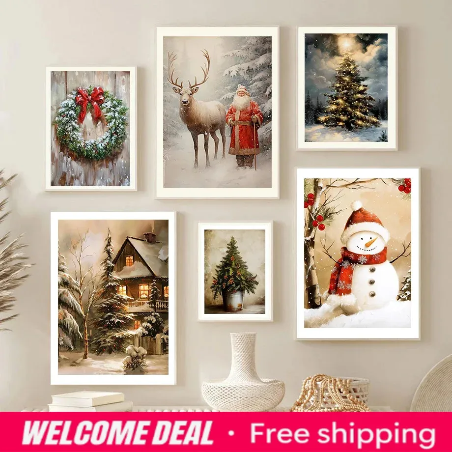 Resin Art Canvas - Decoración Navideña, Regalo, Árbol de Navidad,