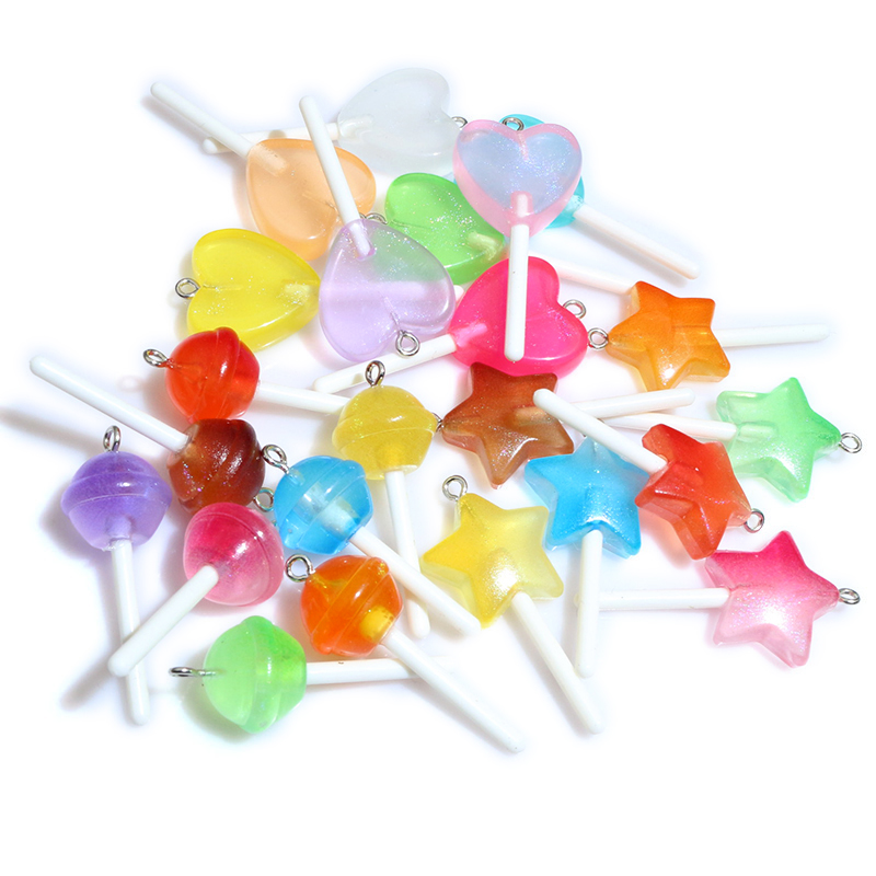 Resin Art Glitter - 10 colgantes de resina brillantes redondos