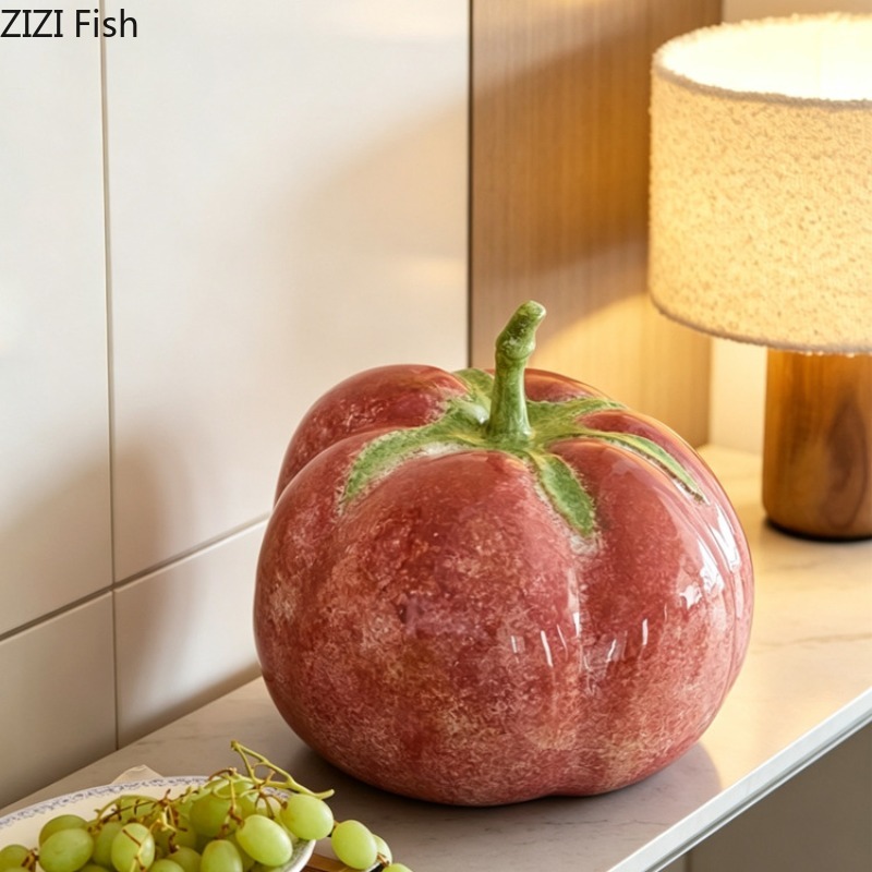 Resin Art Aesthetic - Adorno Creativo de Calabaza Rosa, Escultura