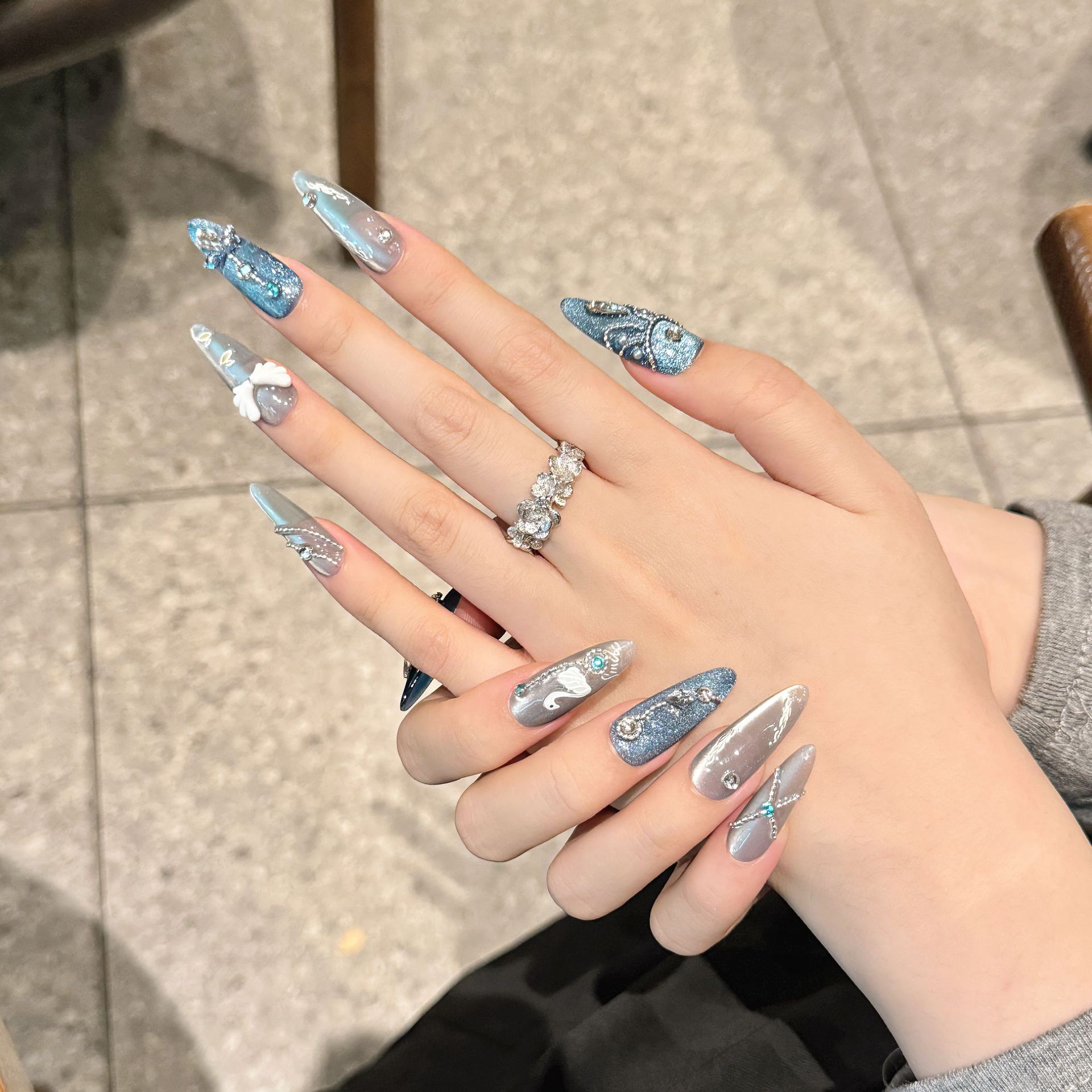 10 Uds. De uñas postizas hecha - Resin Art Glitter reseña y precio