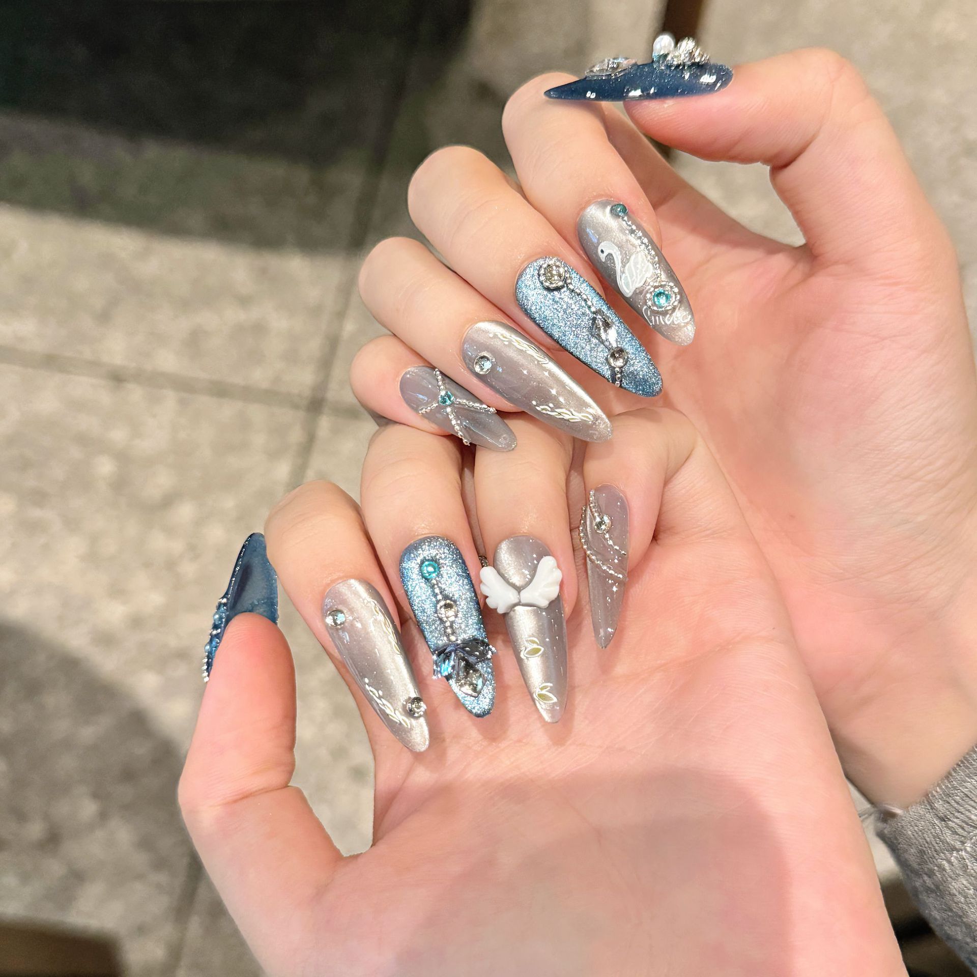 10 Uds. De uñas postizas hecha - Resin Art Glitter reseña y precio