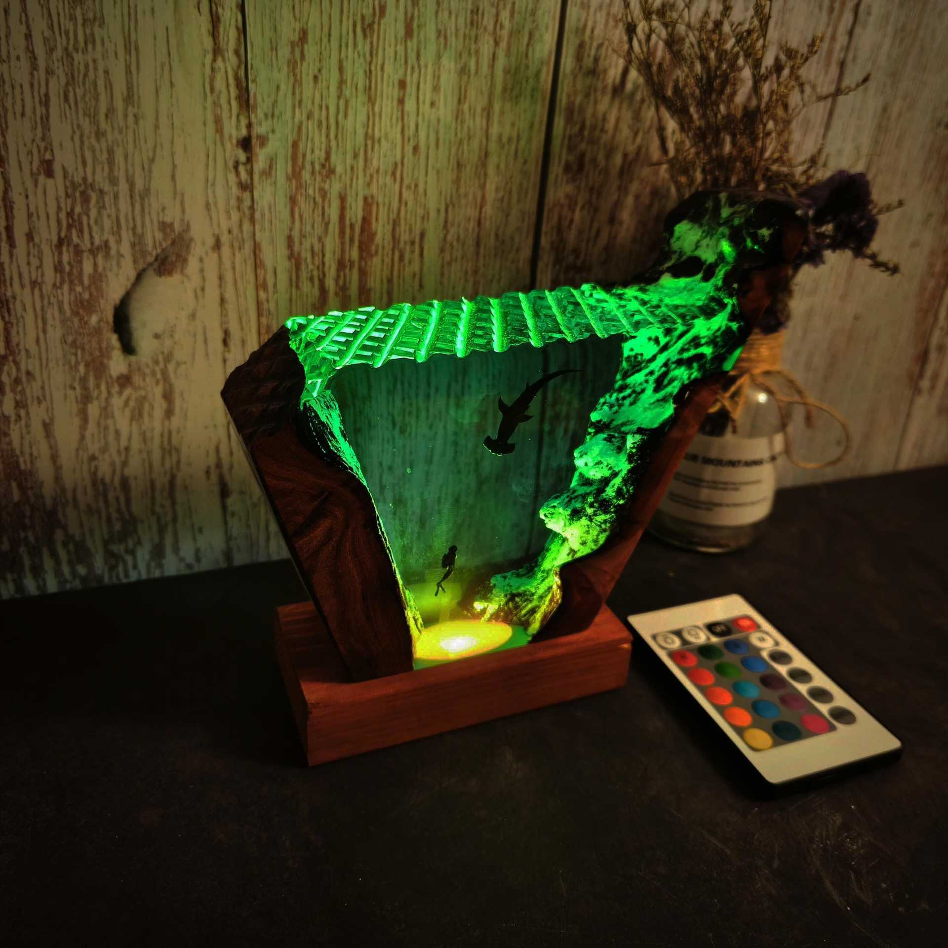 Adorno Luminoso de Tiburón Mar - Resin Art And Wood reseña y precio