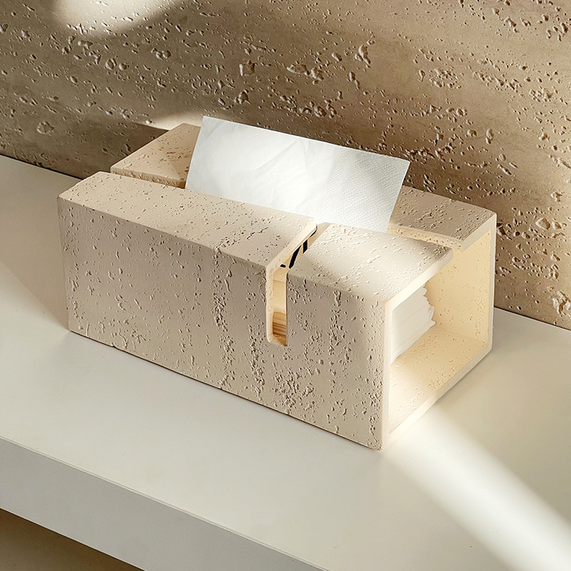 Caja de pañuelos de piedra geo - Resin Art Aesthetic reseña y precio