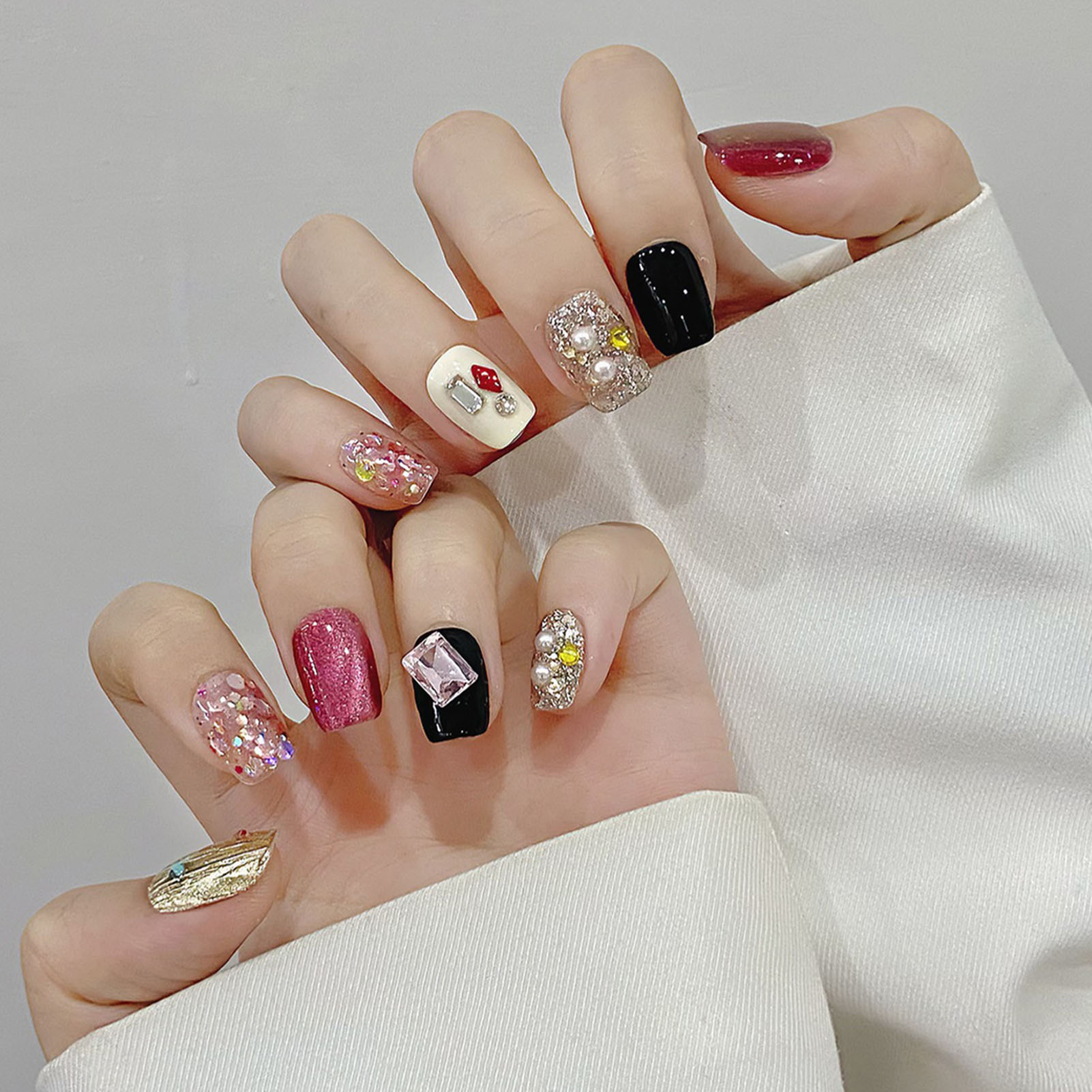 Uñas postizas hechas a mano, U - Resin Art Glitter reseña y precio