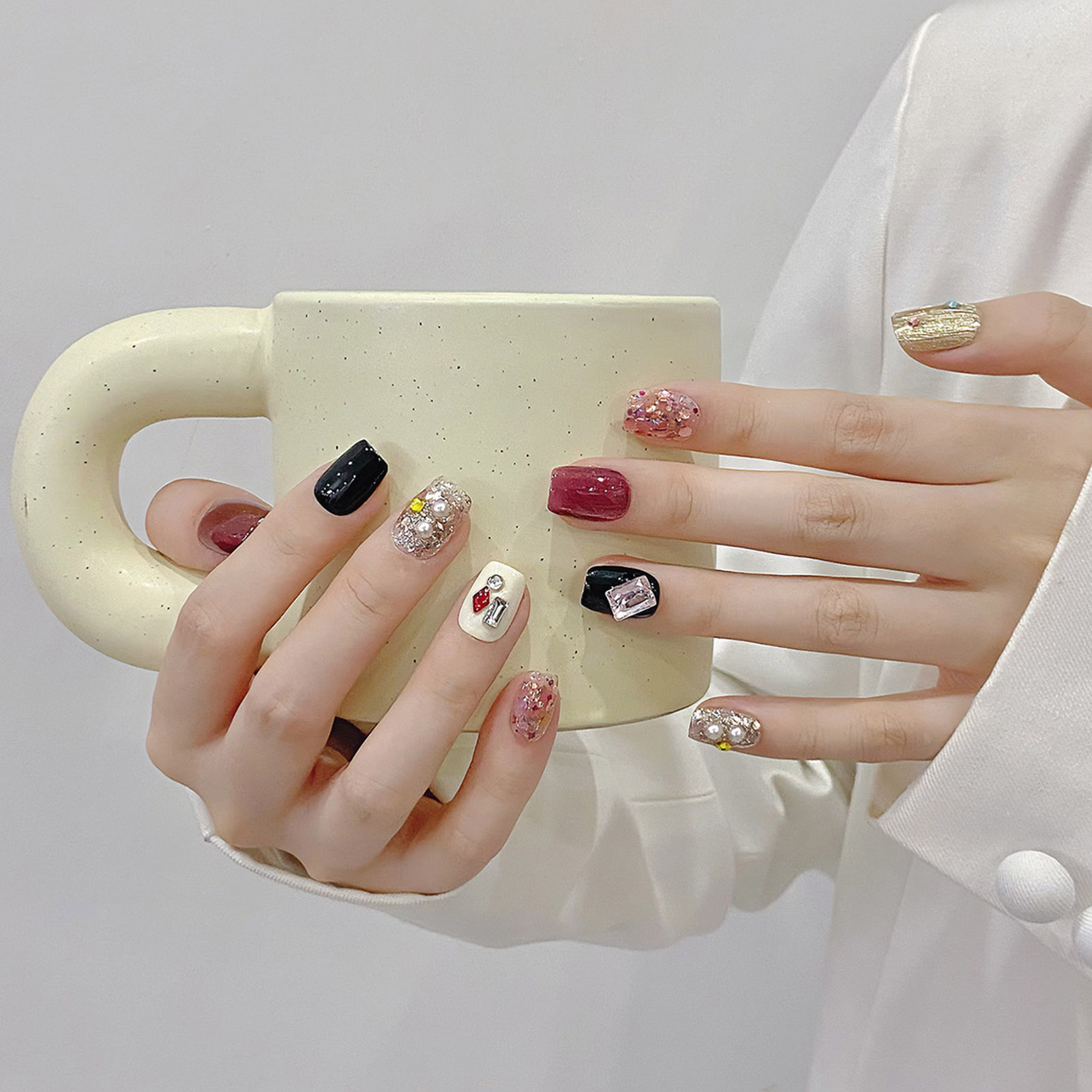 Uñas postizas hechas a mano, U - Resin Art Glitter reseña y precio