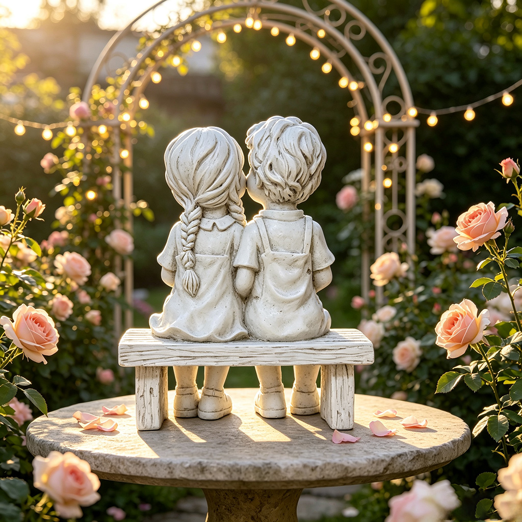Linda estatua de resina de niñ - Resin Art Aesthetic reseña y precio